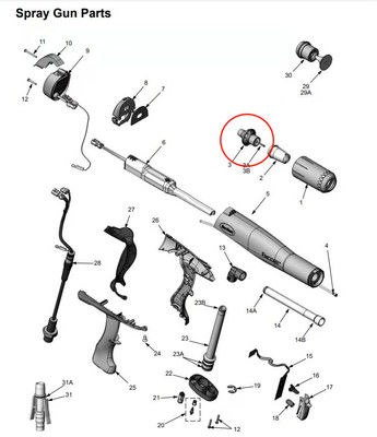 Αντικατάσταση συναρμολόγησης ηλεκτροδίων 1083137 για το χειροκίνητο όπλο ψεκασμού Nordson Encore