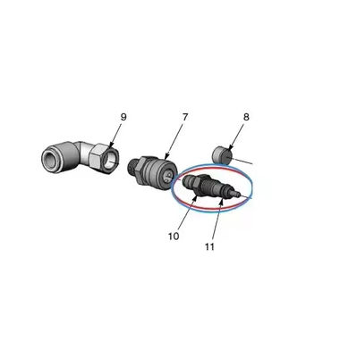 Γενιά ΙΙ Ατσάλινη σκόνη τροφοδοσίας αντλία ακροφύσιο 1600595 ροή αέρα ανταλλακτικά για σκόνη επικάλυψης μηχανή OEM υποστήριξη